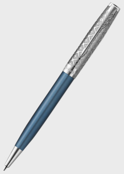 Шариковая ручка Parker Sonnet 17 Metal & Blue Lacquer CT, фото